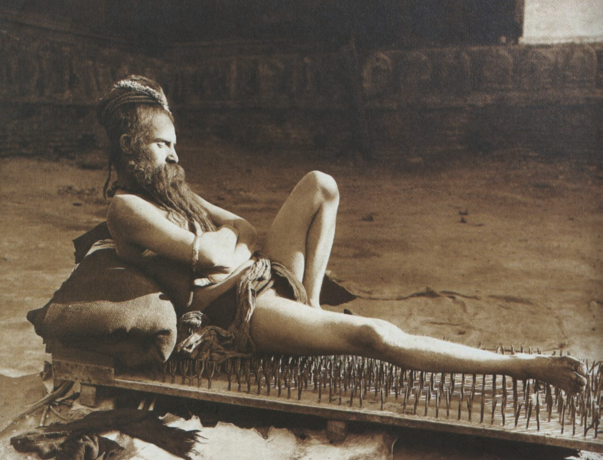 fakir on bed of nails